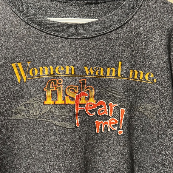 Woman want me. Fish fear me! Pullover Sweater - Picture 2 of 4